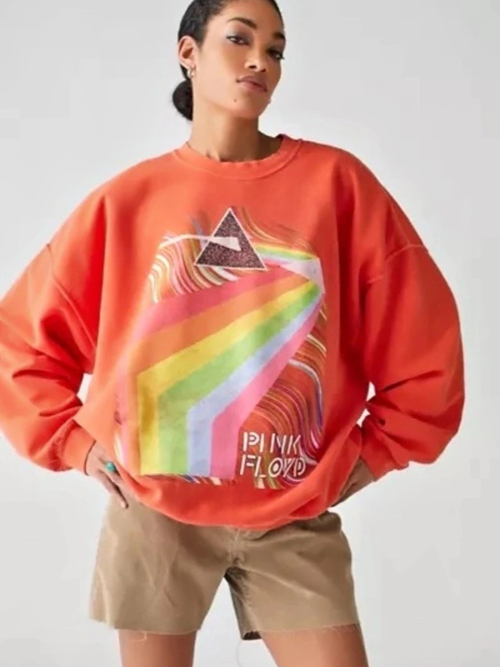 Pink Floyd Graphic Sweatshirt in Orange L/XL